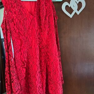 KEEPSAKE the Label Vibrant Red Lace Dress